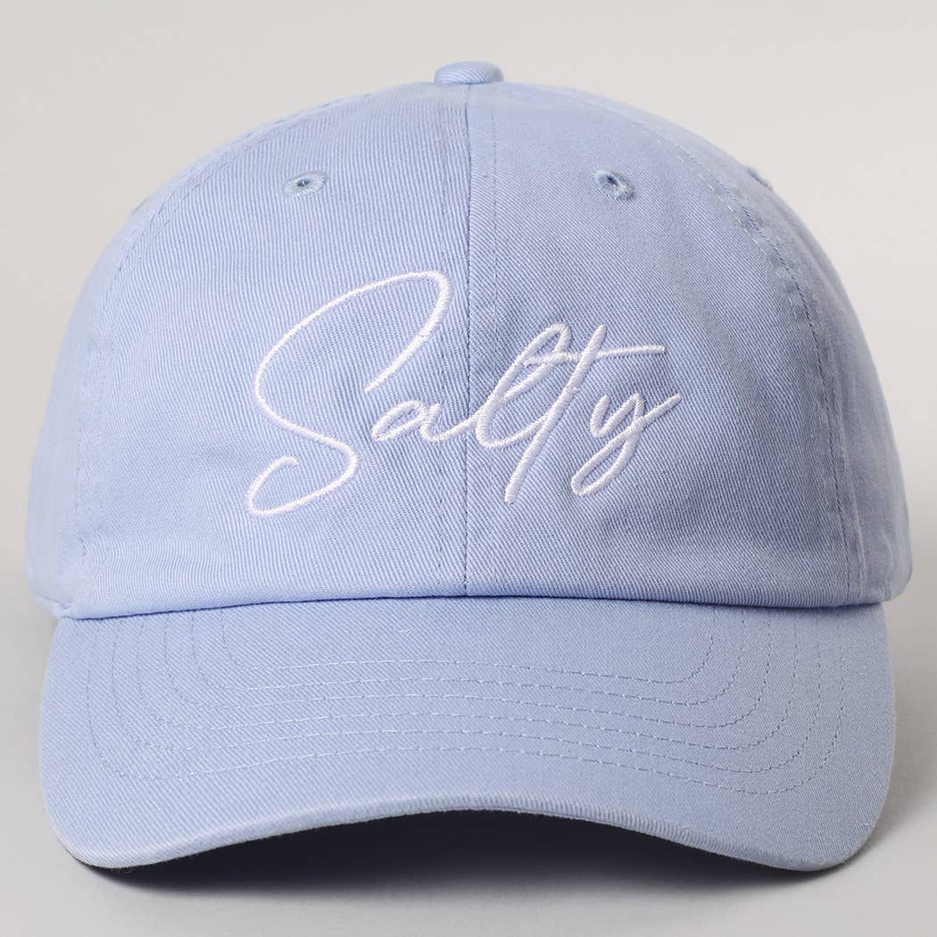 SALTY Typography Embroidered Baseball Cap: SAXBLUE / One Size