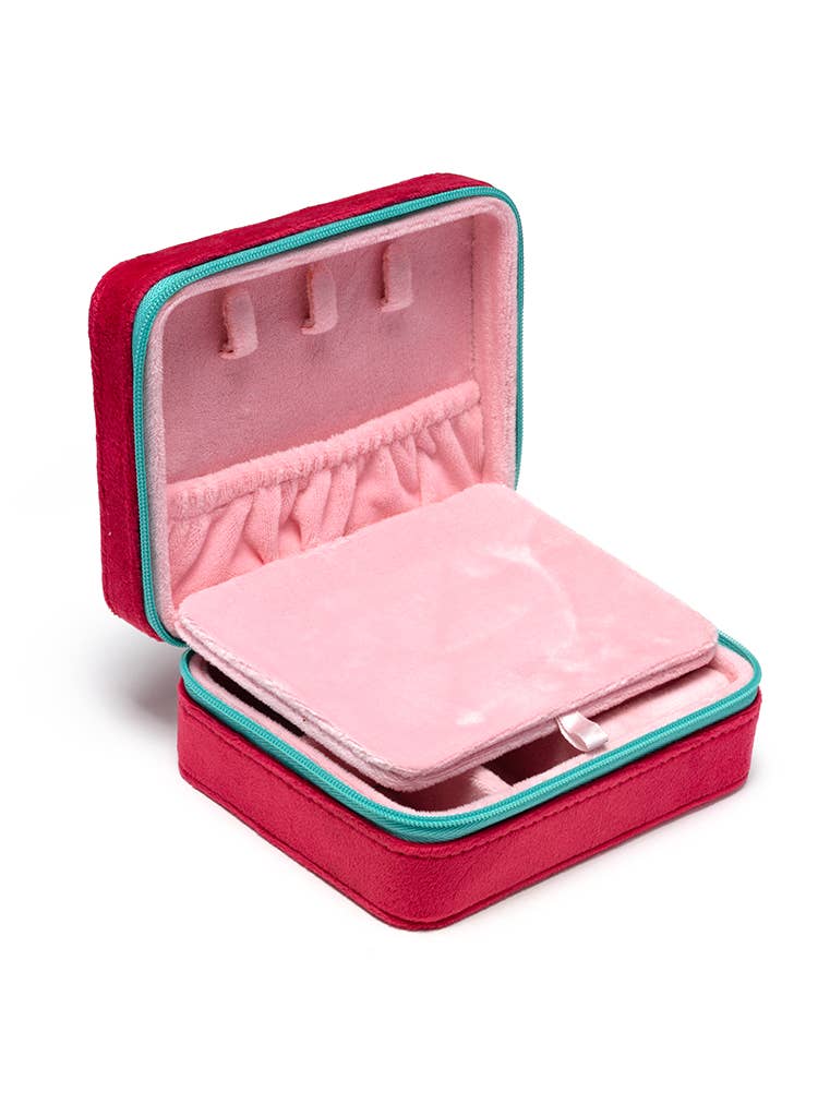 Velvet Jewelry Zip Case - Strawberry Season