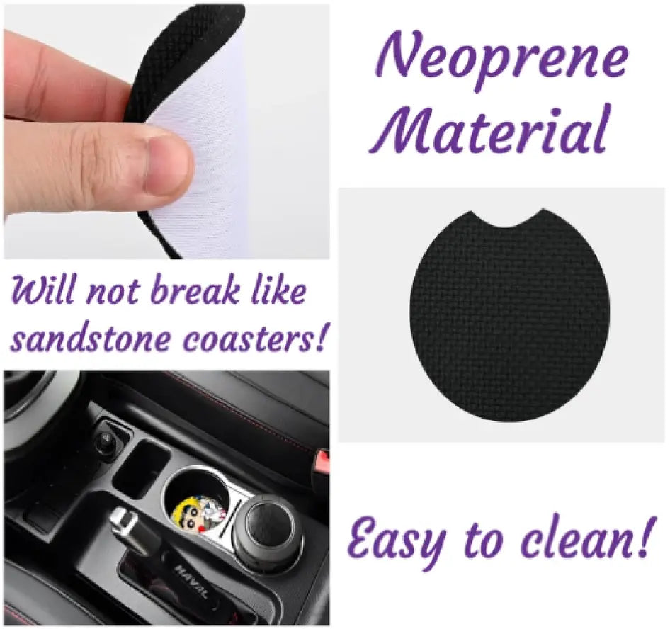 Wild Flowers Doodle Car Coaster Set