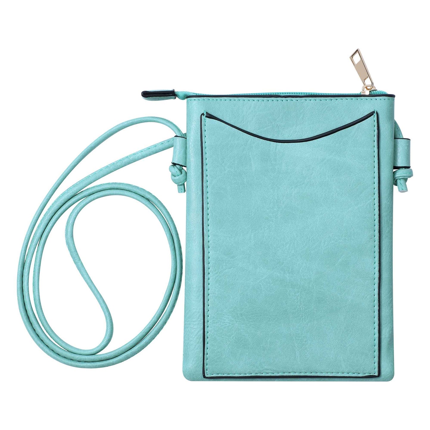 Shine Mark Accessories - Aqua - Laser Cut Crossbody Cellphone Bag - Ship's Wheel
