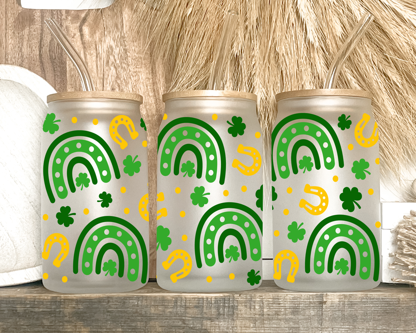 Kate Haven Glass Tumblers for Every Occasion - St Patrick's Day Seasonal 16oz Libbey Glass Tumbler