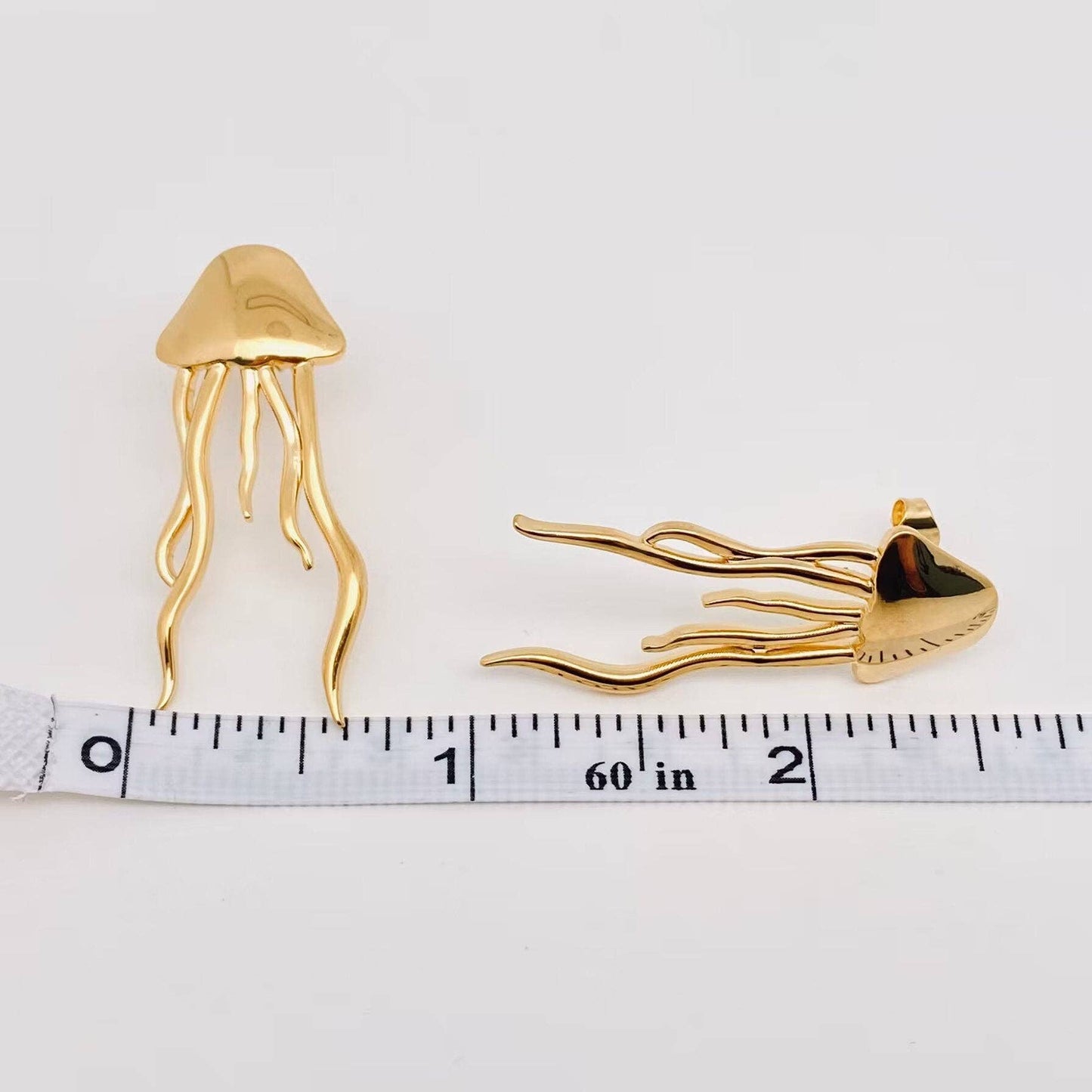 Mio Queena - Jellyfish Earrings - 18K Gold Plated Stainless Steel - FGS