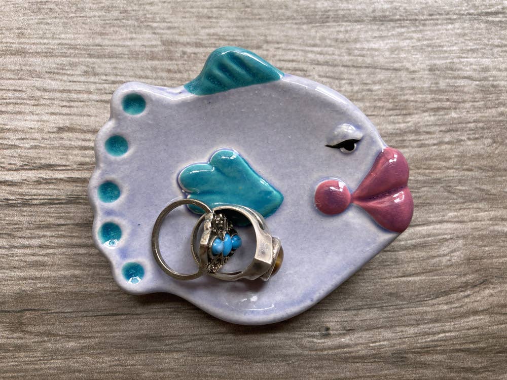 August Ceramics - Ceramic Fish Dish teabag rest or jewelry holder