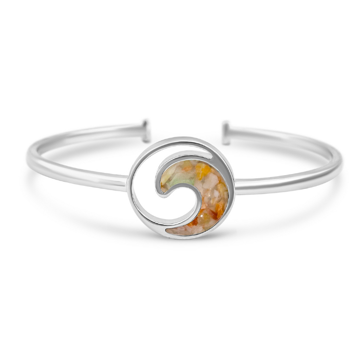 Explorer Wave Cuff Bracelet - Silver - Turquoise