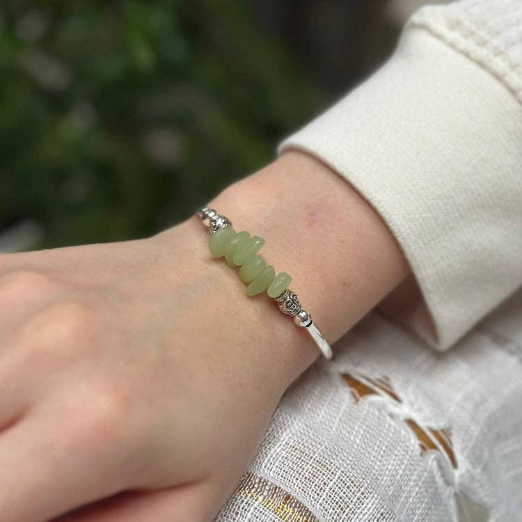 Spring Green Nugget Sea Glass Bracelet