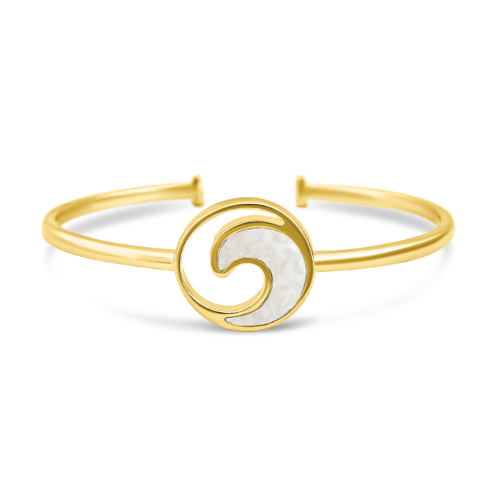Explorer Wave Cuff Bracelet - Gold - Apatite