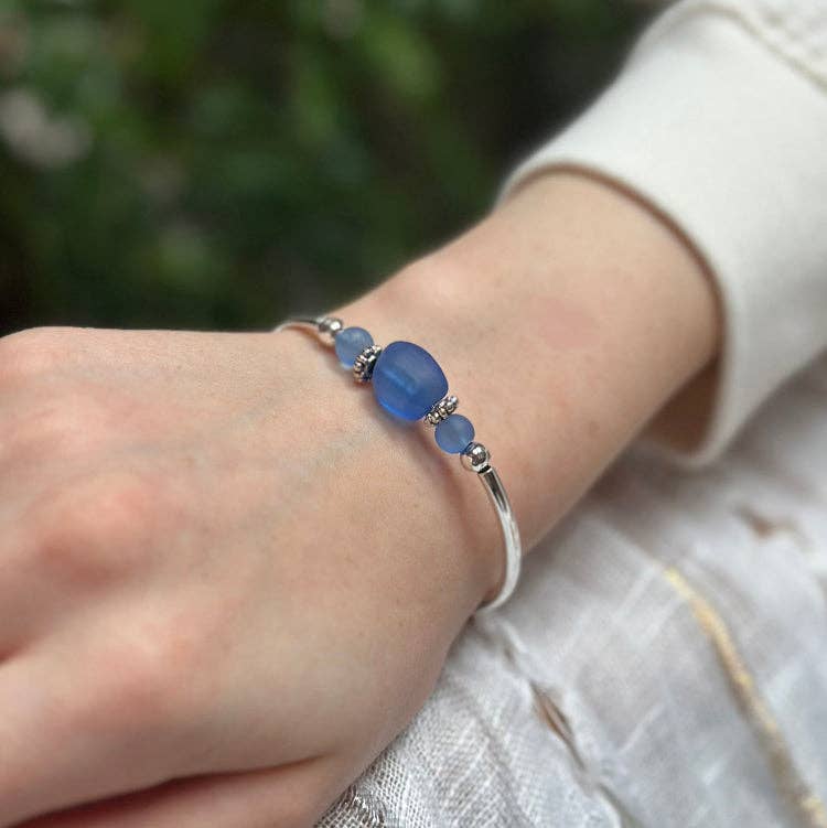 Sapphire Sea Glass Bracelet