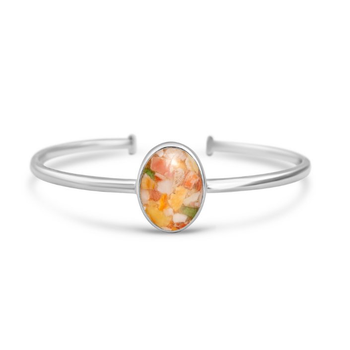 Explorer Oval Cuff Bracelet - Silver - Abalone