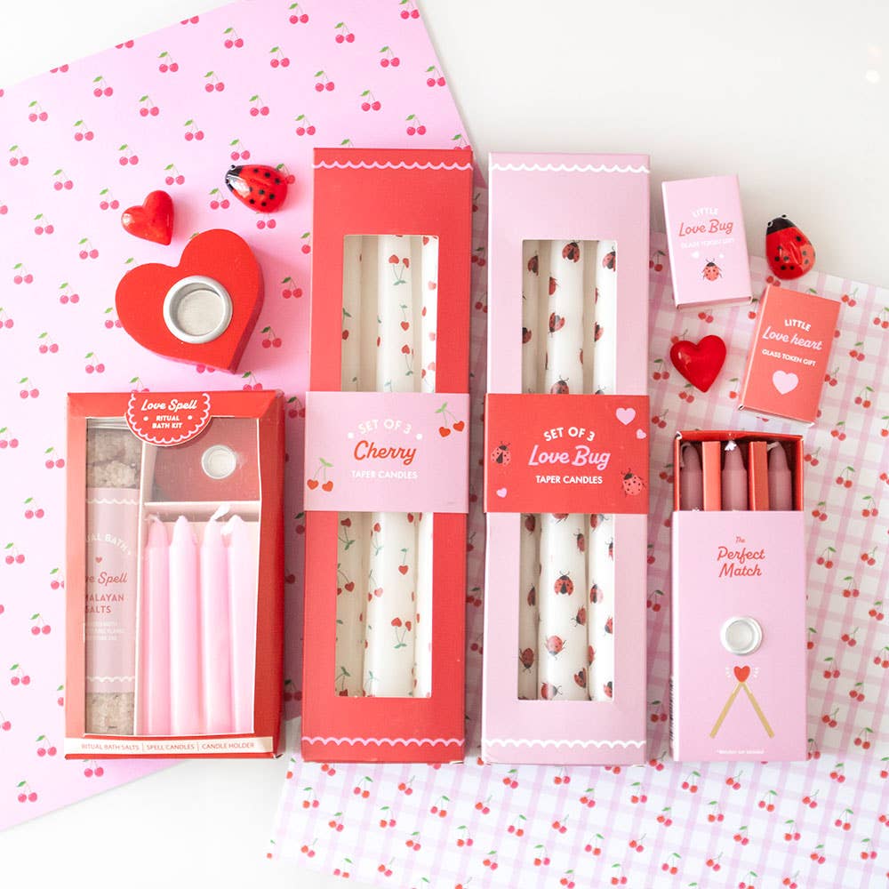 Something Different Wholesale - Set of 3 Love Bug Ladybug Valentine Taper Candles