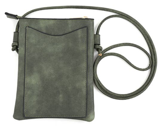Shine Mark Accessories - Olive - Feather Cut Crossbody Cellphone Bags
