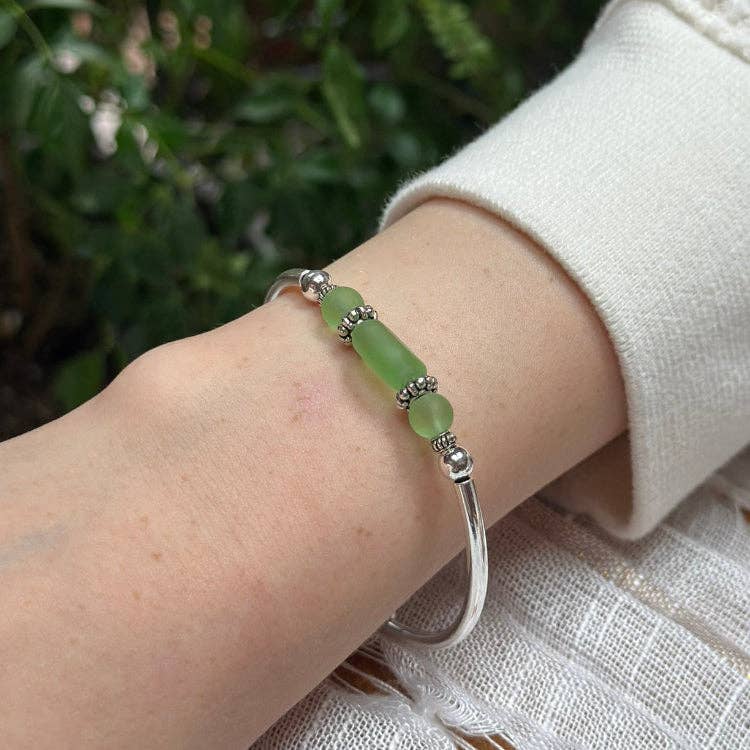 Peridot Sea Glass Bracelet