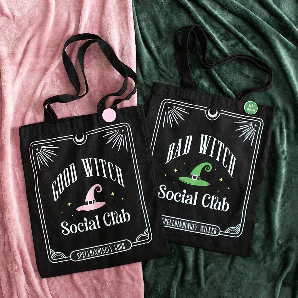 Bad Witch Social Club Tote Bag with Pin Badge