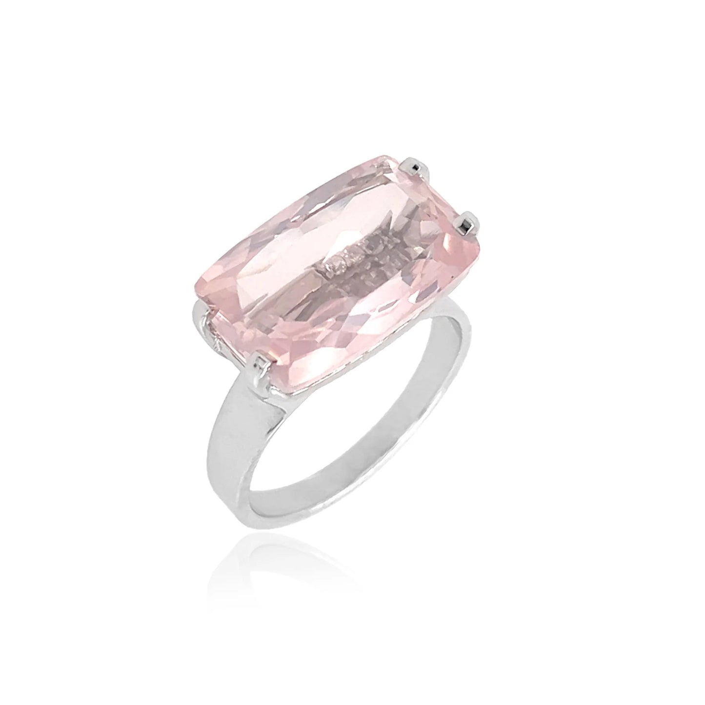 Vianna Transparenza Rose Quartz Ring - Size 8.5 - Chic Size