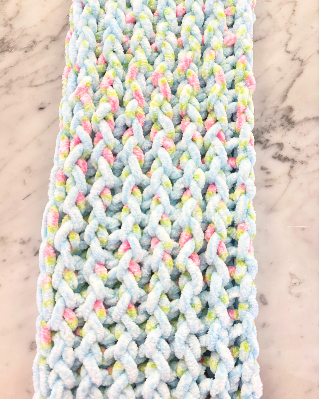 Handmade Scarf Roses on Blue - JLN Handmade