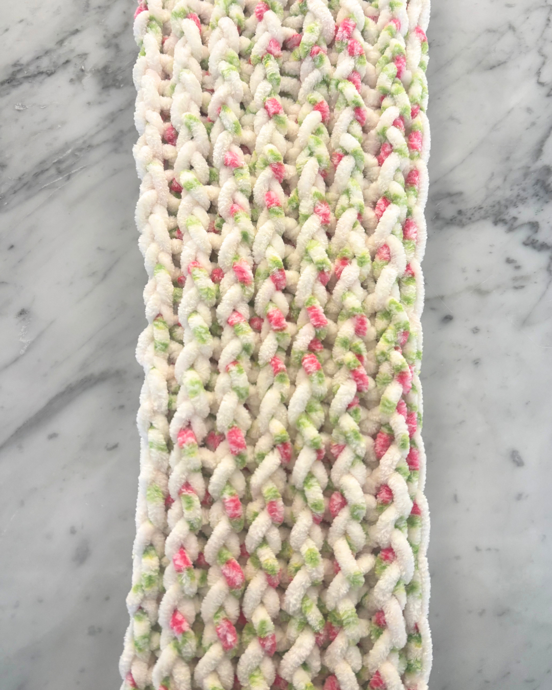 Handmade Scarf Roses on White - JLN Handmade