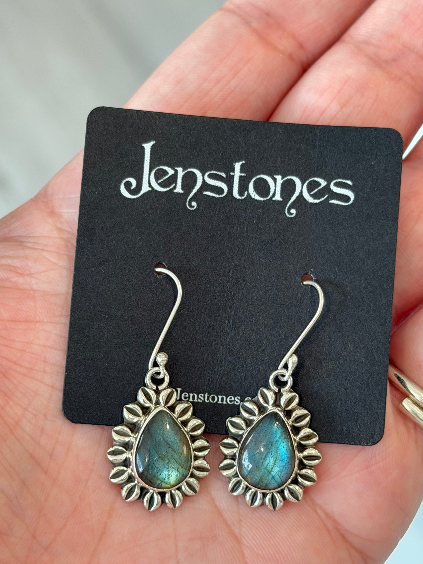 Handmade Labradorite Earrings - Sterling Silver