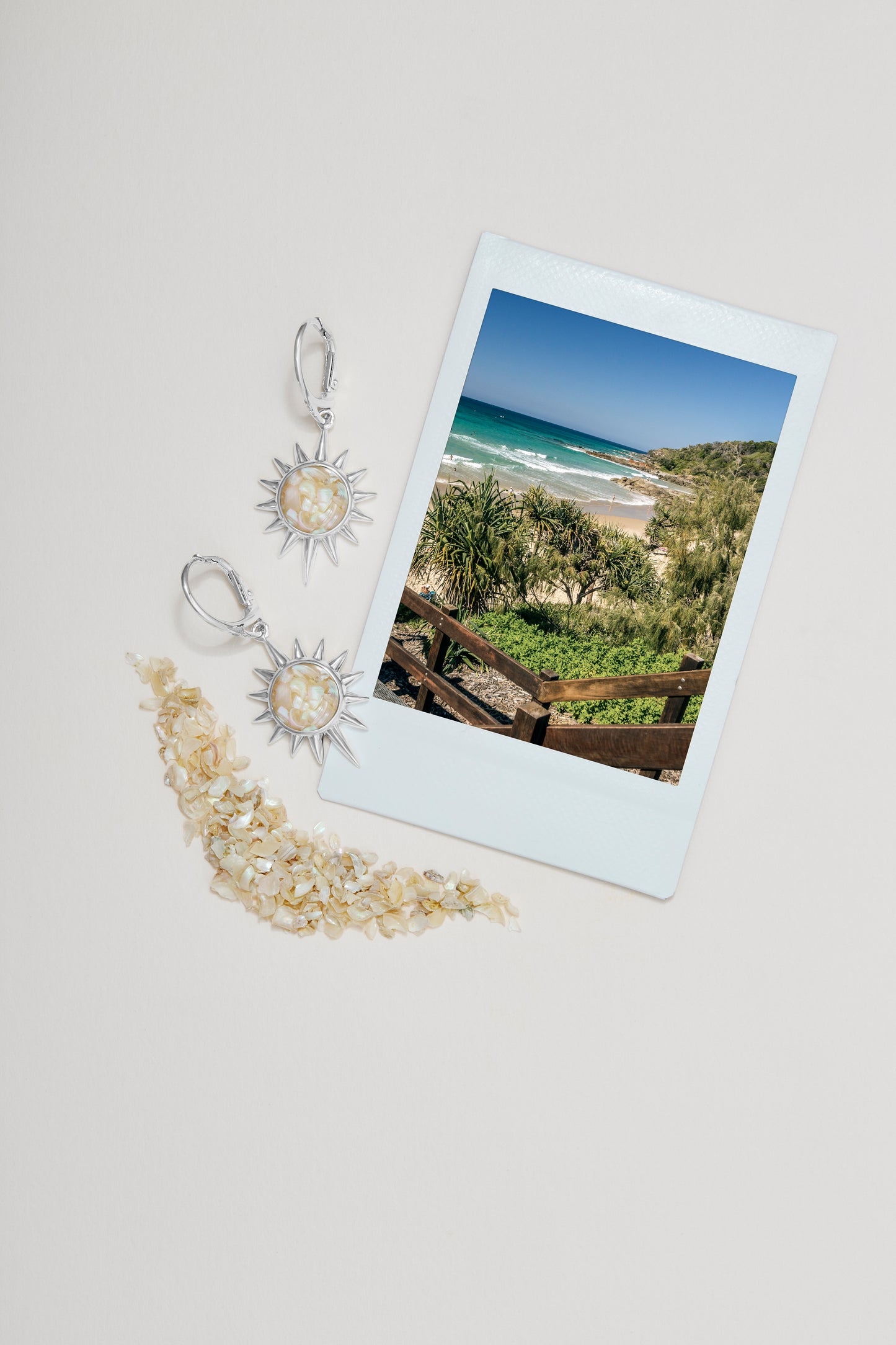 Sun Earrings, sand from the beaches of Cape Cod