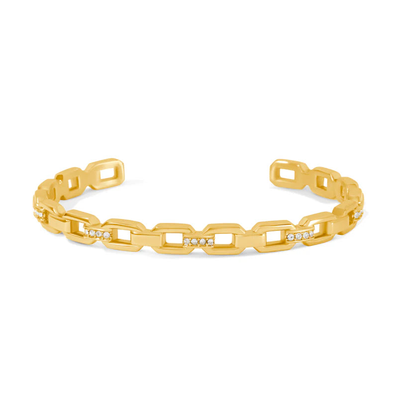 Bonded Box Chain Cuff Bracelet Gold