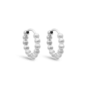 Bonded Bead Earrings Silver