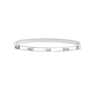 Emerald Cut Cuff Bracelet Silver