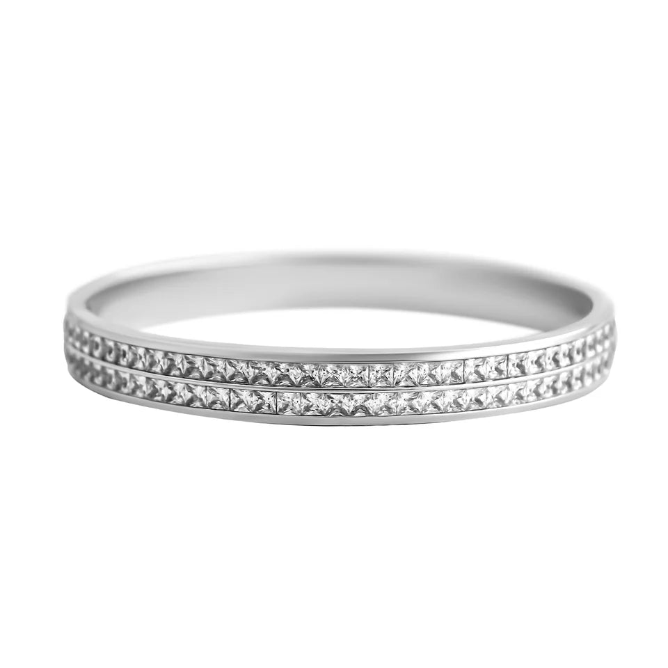 Mi Tesoro - Crystal Bangle Bracelet Silver