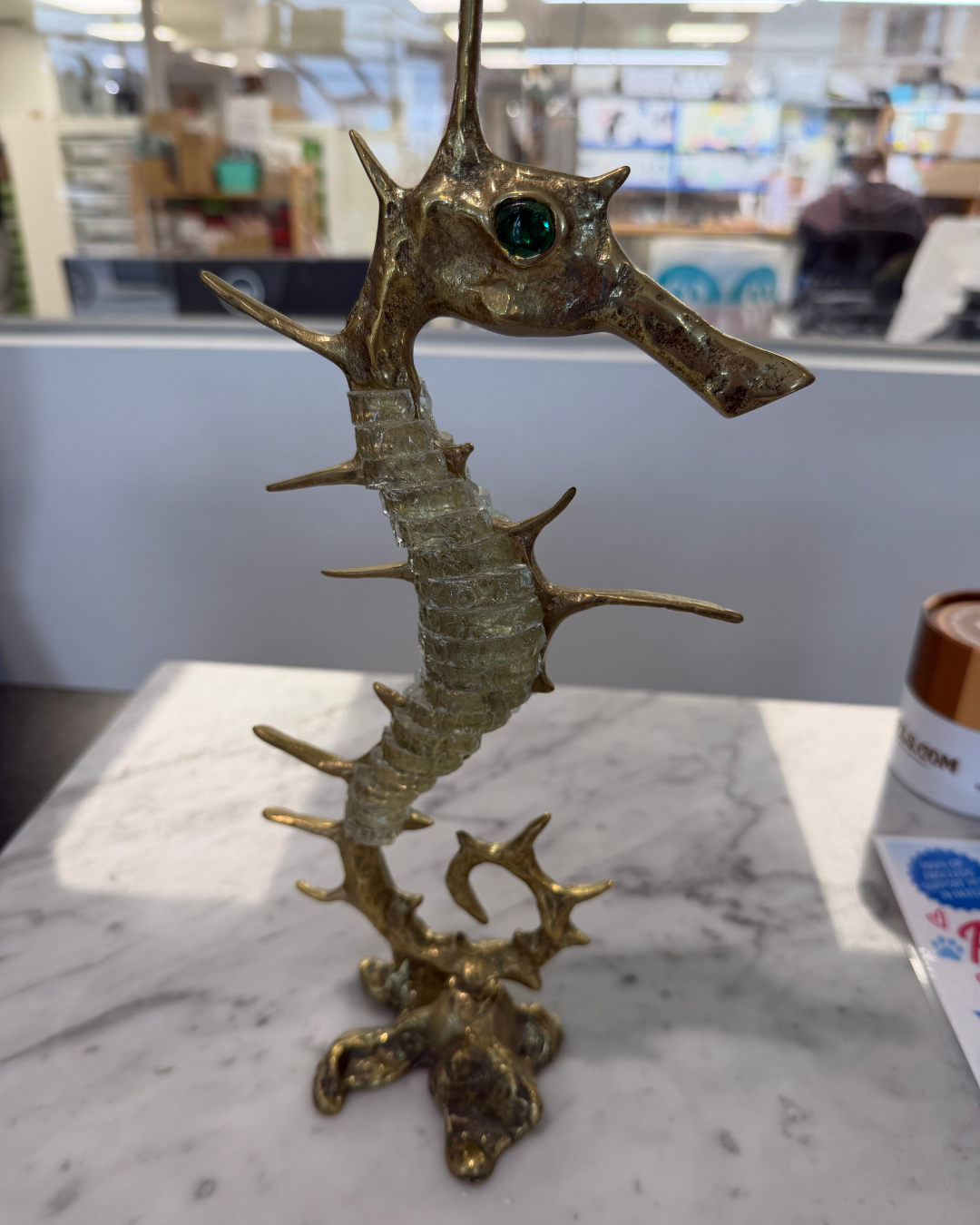 Large Santorini Glass Seahorse
