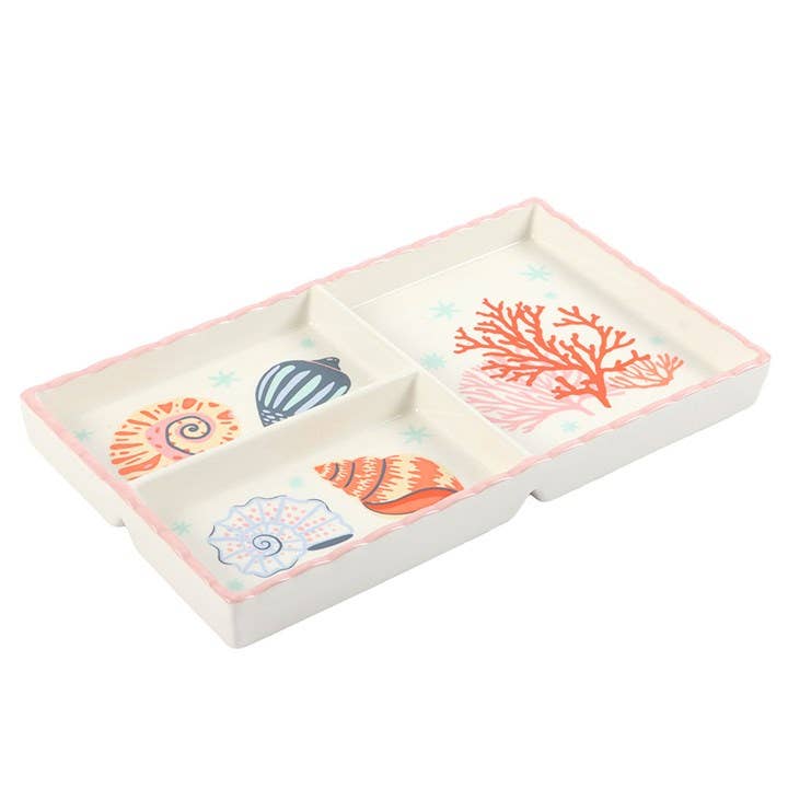 Pastel Shell and Coral Coastal Trinket Tray
