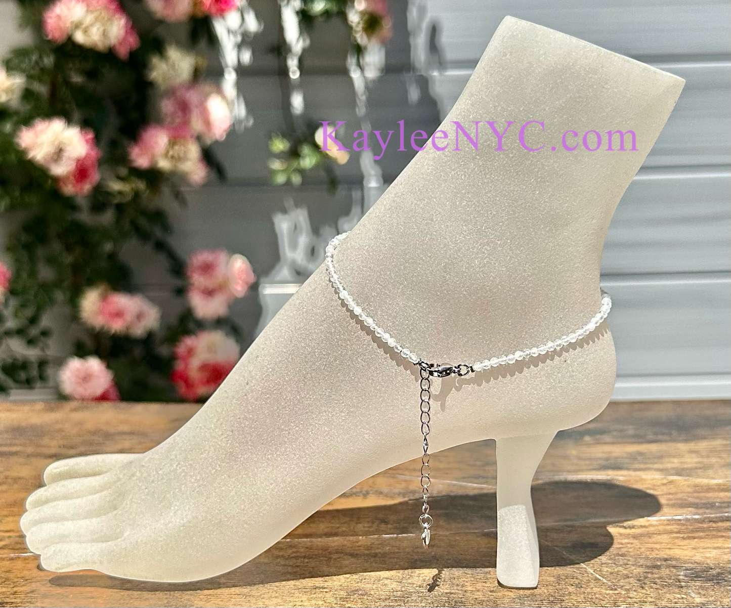 2mm Natural Moonstones Anklets Crystal Healing
