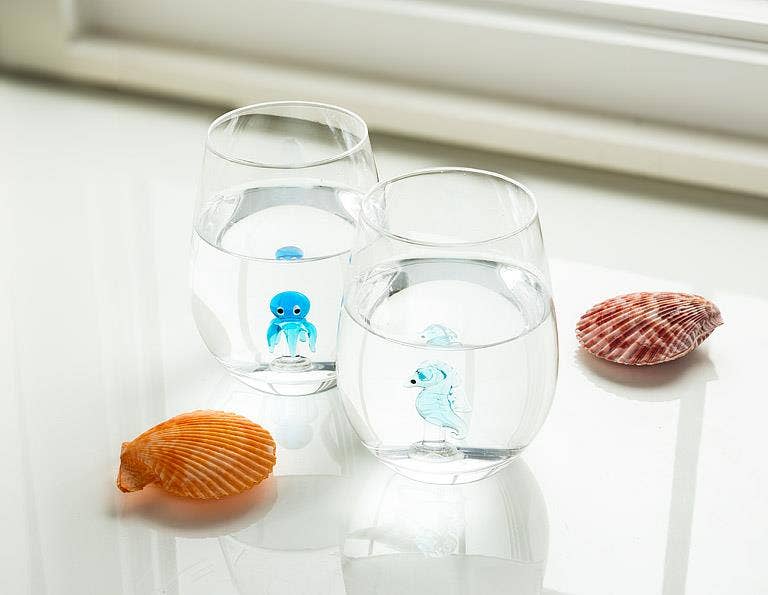 Octopus Icon Stemless Wine Glass