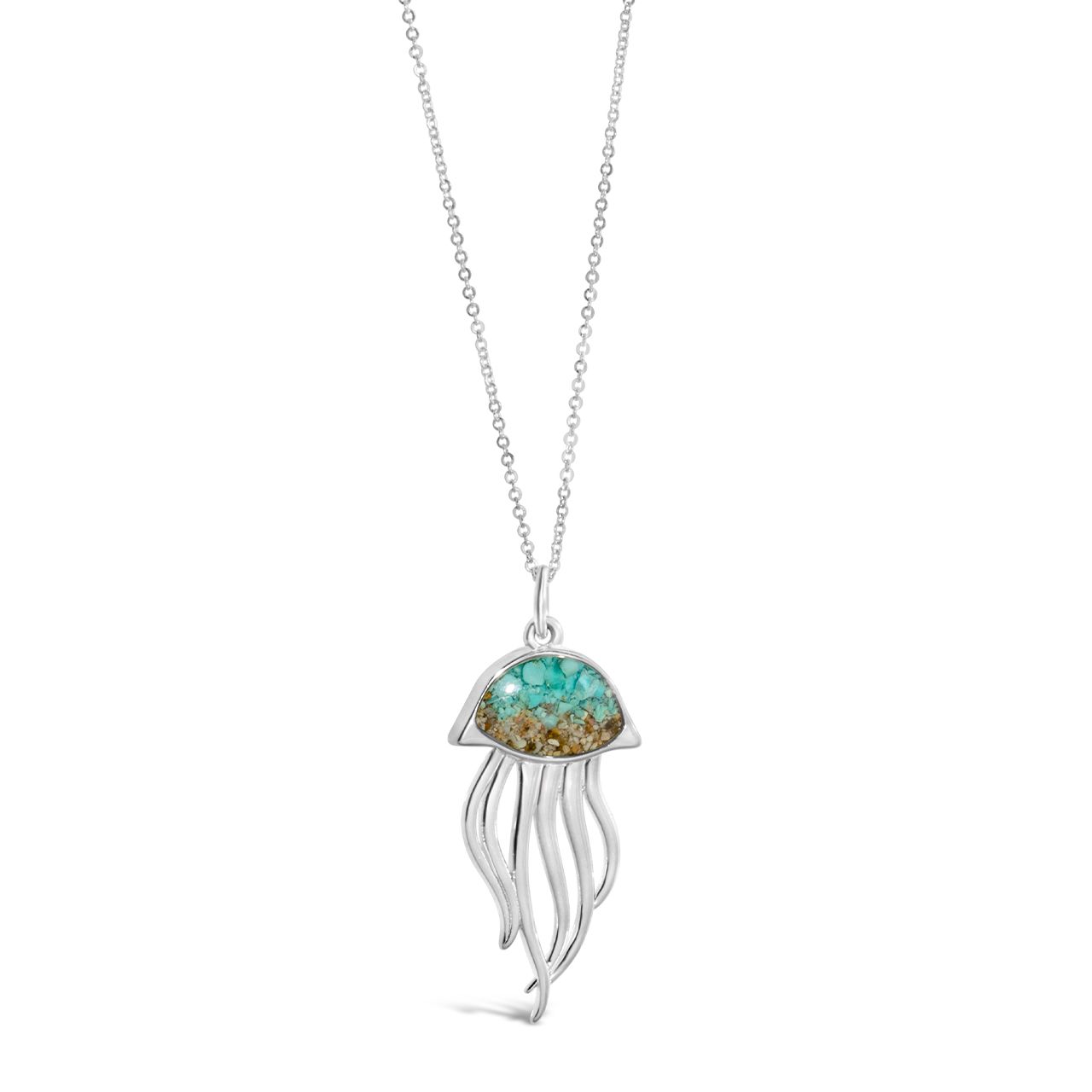 Jellyfish Necklace - Mother of Pearl and Beach Sand from New Hampshire