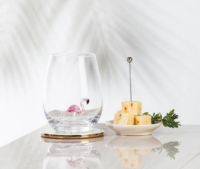 Flamingo Icon Stemless Wine Glass