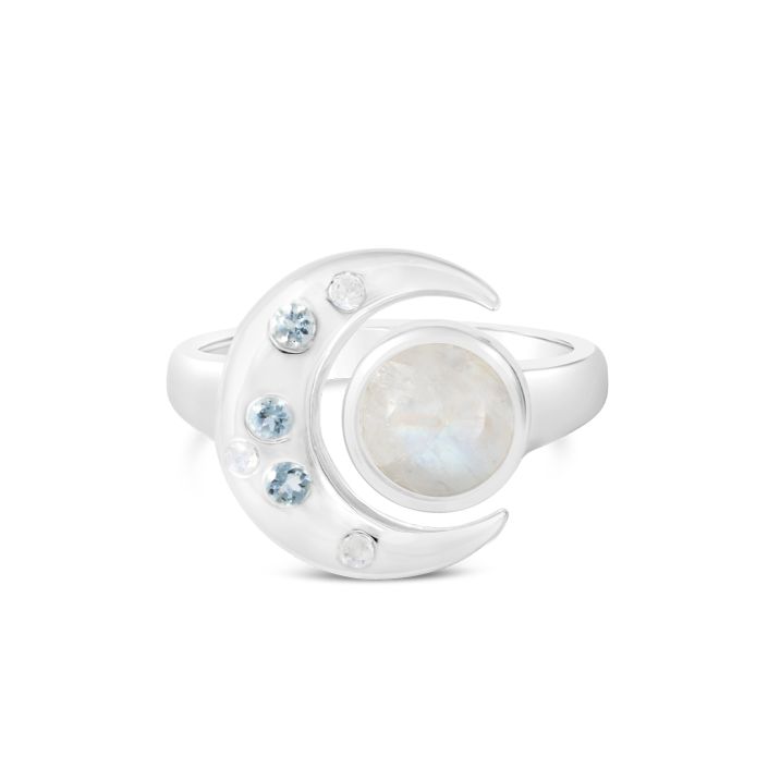 Dune Jewelry - New Moon Ring by Captain Kate - Moonstone