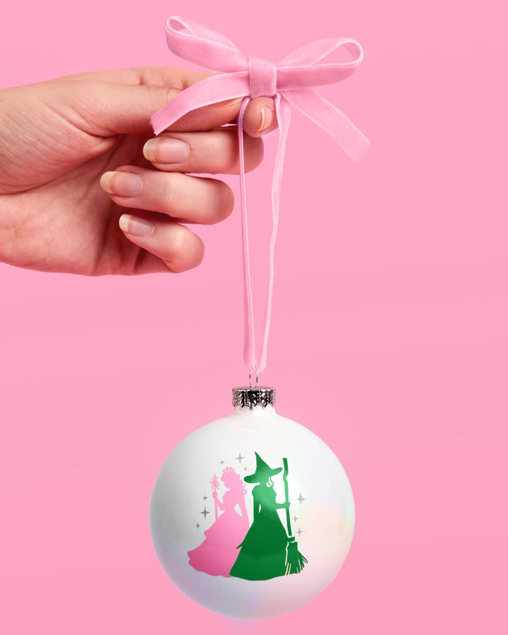 Good Witch Bad Witch Iridescent Christmas Ornament Xmas Holiday Decor