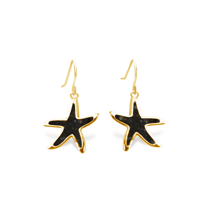 Explorer Delicate Starfish Drop Earrings - Gold, Pink Tourmaline