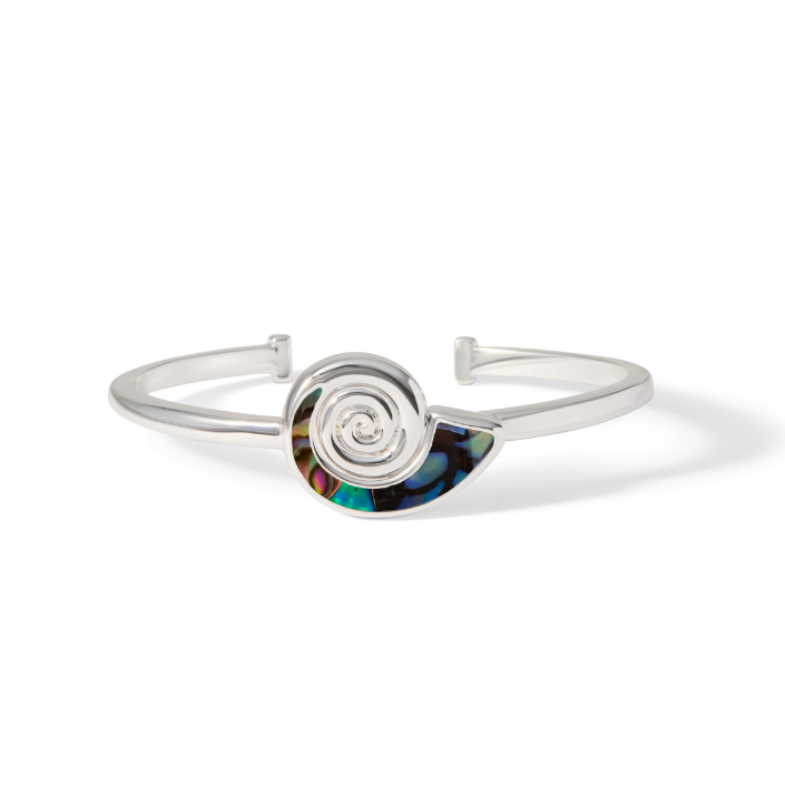 Explorer Nautilus Cuff Bracelet - Silver - Turquoise