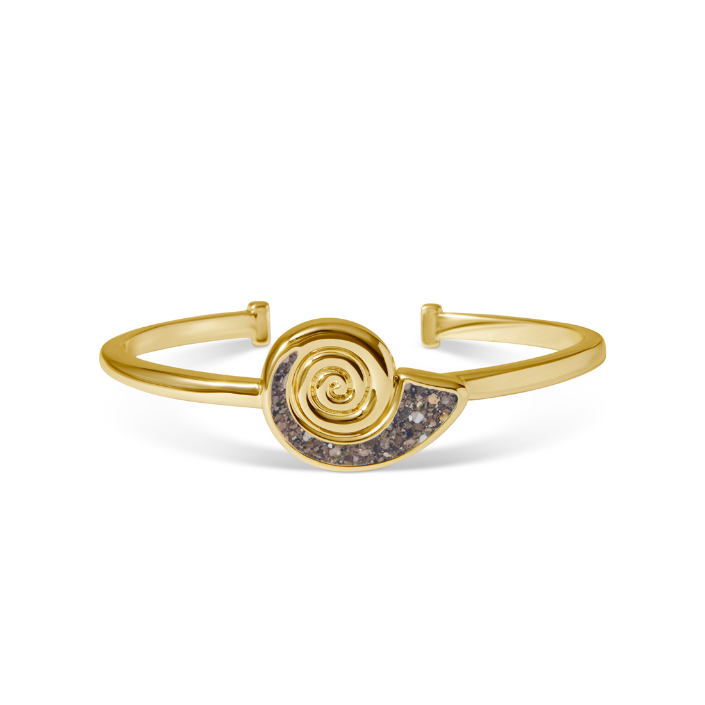 Explorer Nautilus Cuff Bracelet - Gold - Aquamarine