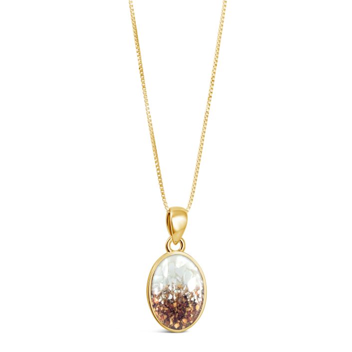 Sandrop Necklace - Gold - Mother of Pearl Gradient, Beaches of Cape Cod