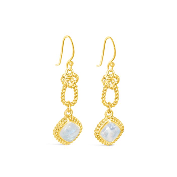 Dune Jewelry - Mariner's Moonstone Earrings By Captain Kate - 14k Gold Vermeil