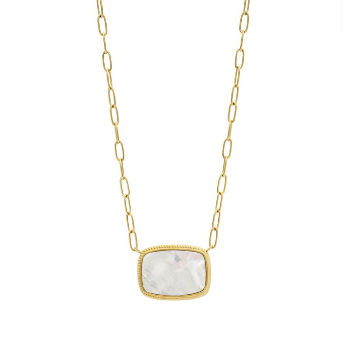Mother of Pearl Necklace Gold