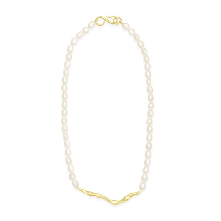 Mi Tesoro - Pearl Sculpture Necklace Gold