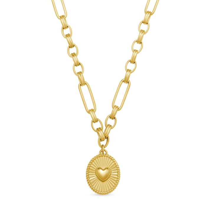 Heart Rays Necklace Gold