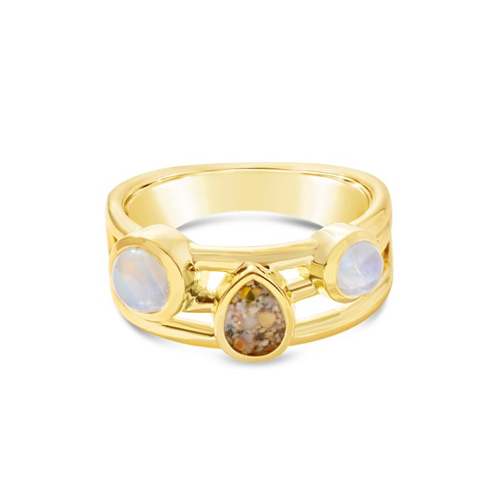 Ocean Trio Ring by Captain Kate - 14k Gold Vermeil, Beaches of Cape Cod, Size 8