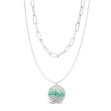 &Earth - Swell Double Chain Necklace - Silver