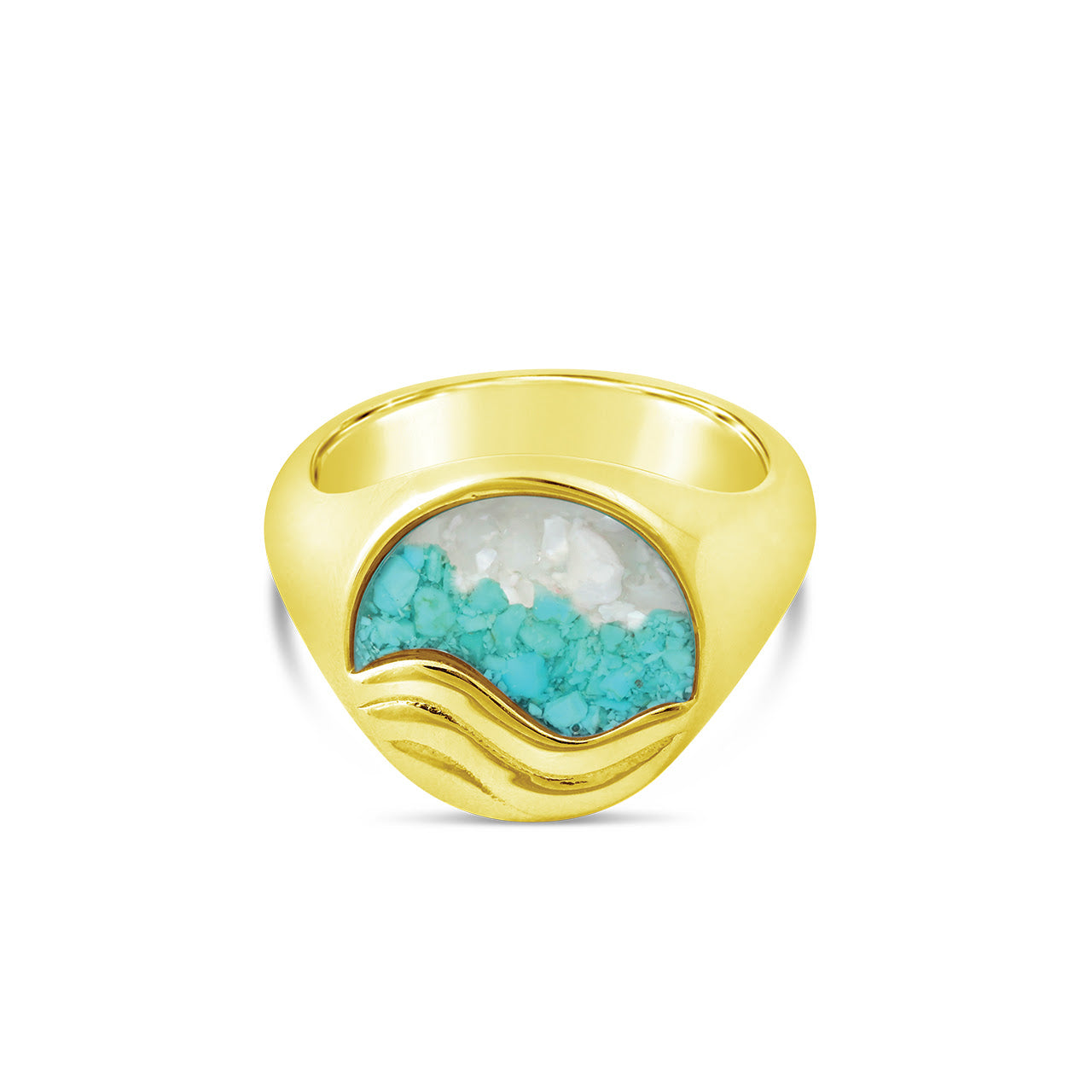 &Earth - Swell Signet Ring - Gold - Size 8
