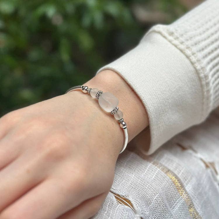 Clear Sea Glass Bracelet