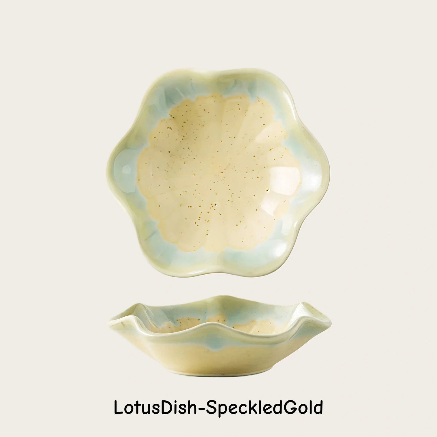 Set of 2 Ceramic Lotus Dipping Bowls
