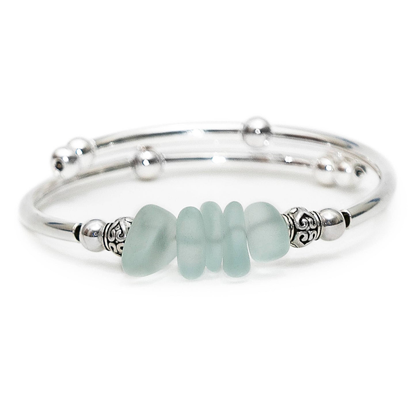 "Coke" Sea Glass Nuggets Bracelet