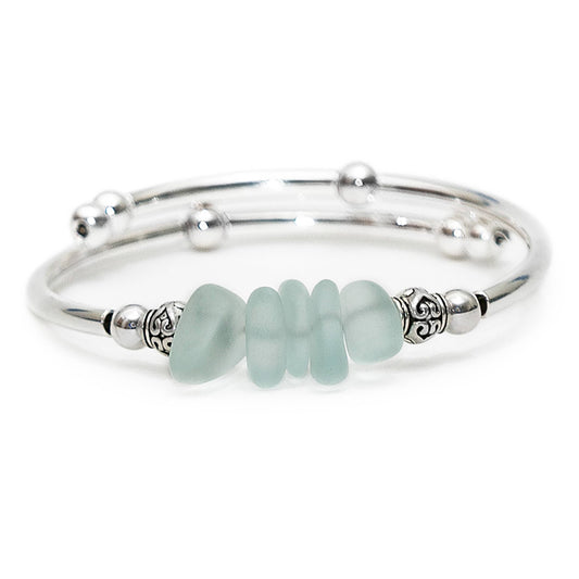 "Coke" Sea Glass Nuggets Bracelet