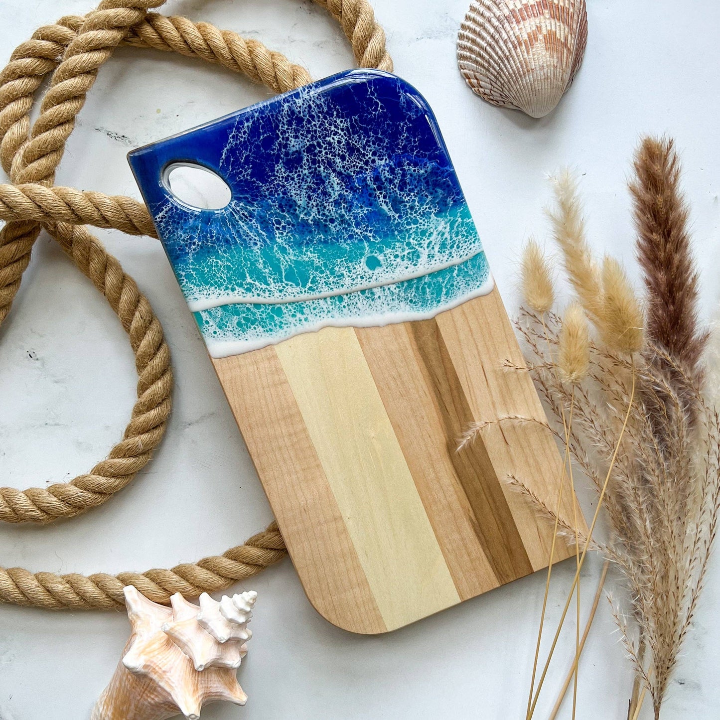 Citrus Waves Art - Maple Charcuterie Board