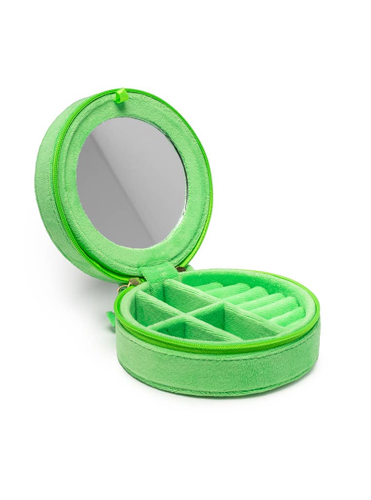Living Royal - Velvet Jewelry Zip Case / Organizer - Kitten Caboodle -Green